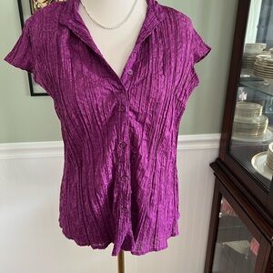 Apt. 9 Women's Fuchsia Crinkle Button-Down Shirt